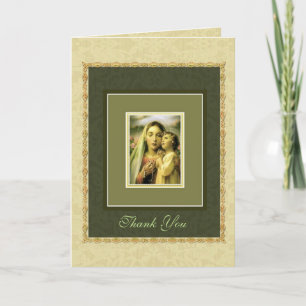 Blessed Mary with Rosary and Child Jesus THANK YOU Card