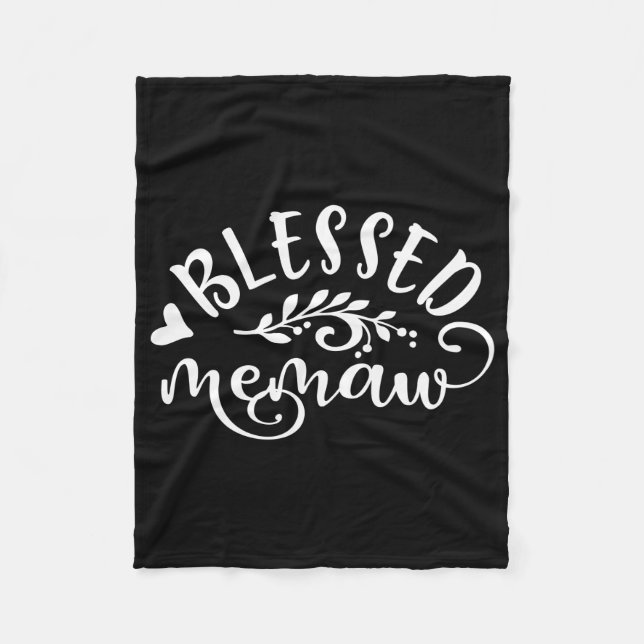 Blessed Memaw Great Grandma Fleece Blanket (Front)