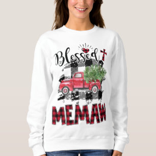 Blessed Memaw Red plaid Christmas Sweatshirt