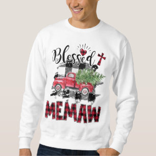 Blessed Memaw Red-plaid Christmas Sweatshirt