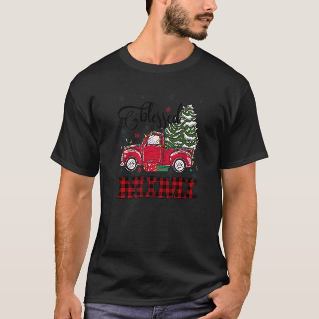 Blessed Mimi  Christmas Family Lights Truck Red Tr T-Shirt (Front)