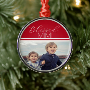 Blessed MIMI custom photo Metal Ornament