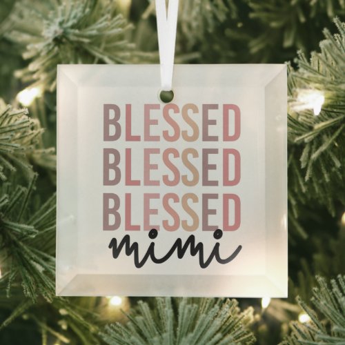 Blessed Mimi  Gifts for Mimi Grandma Glass Ornament