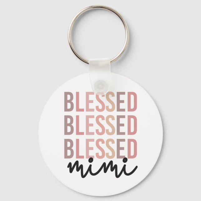 Blessed Mimi | Gifts for Mimi Grandma Keychain (Front)