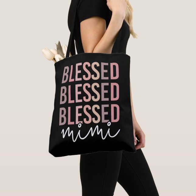 Blessed Mimi | Gifts for Mimi Grandma  Tote Bag (Close Up)
