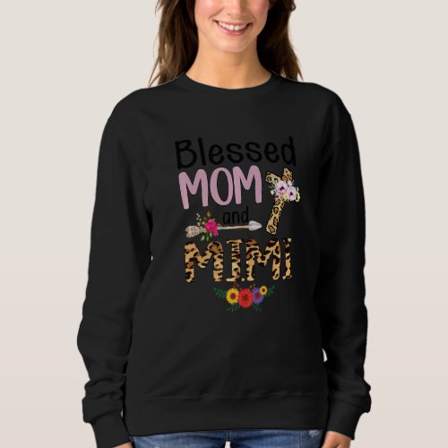 Blessed Mimi Leopard Womens Floral Mimi Mothers Da Sweatshirt