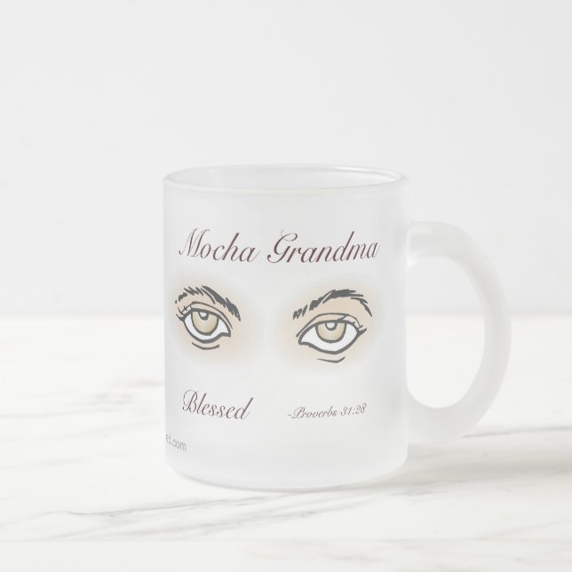 Blessed Mocha Mom Mother's Day Frosted Glass Coffee Mug (Right)