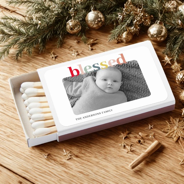 Blessed Modern Photo | Personalized Baby  Matchboxes (Creator Uploaded)