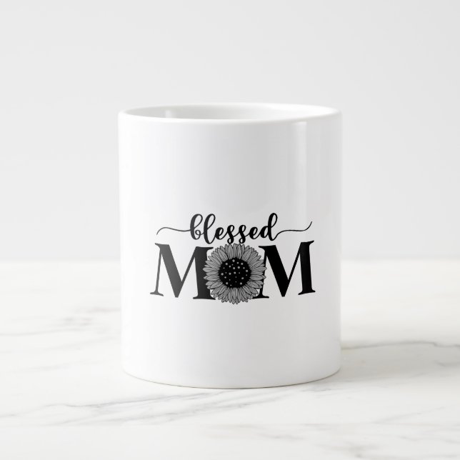 Blessed Mom Giant Coffee Mug (Front)