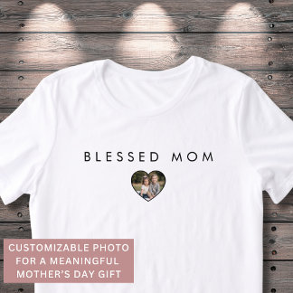 Blessed Mom Heart Photo Mothers Day Modern Tri-Blend Shirt
