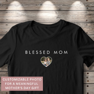 Blessed Mom Heart Photo Mothers Day Modern Tri-Blend Shirt