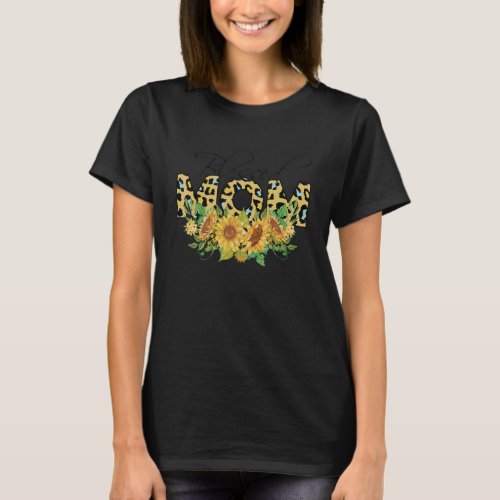 Blessed Mom Leopard Sunflower Thankful Mama Mother T_Shirt