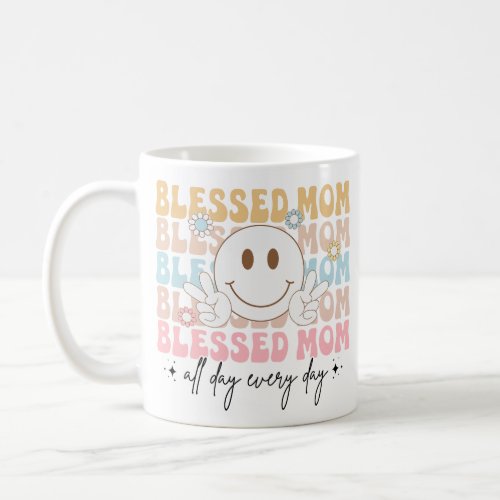 Blessed Mom Mothers Day Pastel Colored Hippie Coffee Mug