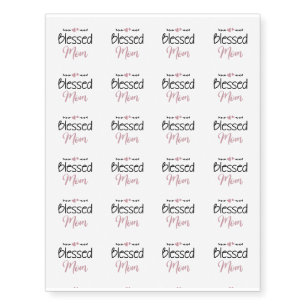 Blessed mom temporary tattoos