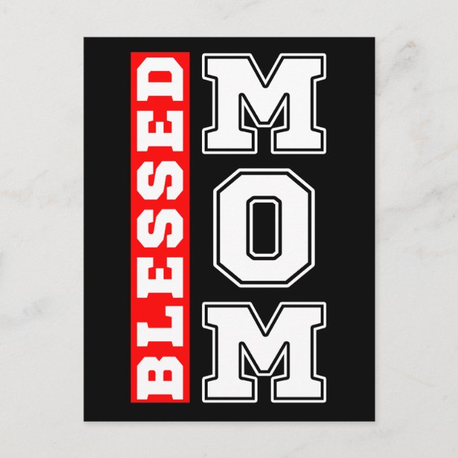 Blessed Mom Typography Mothers day Postcard (Front)