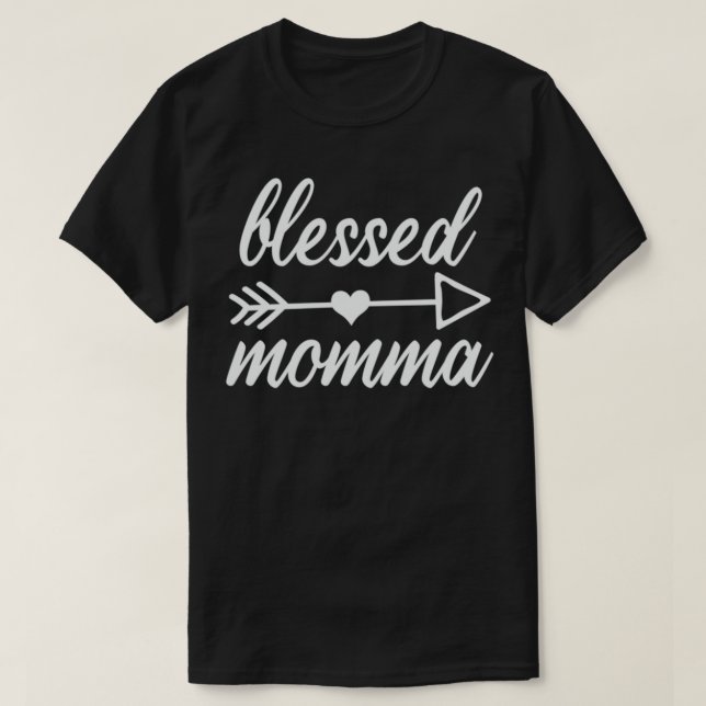 Blessed Momma Thanksgiving Day Family Mother Mom L T-Shirt (Design Front)