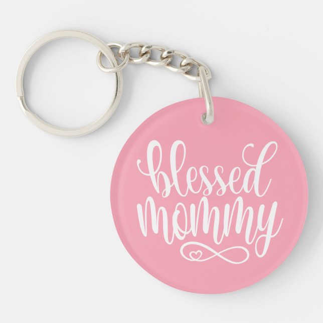 Blessed Mommy Mother's Day Quote | Keychain (Front)