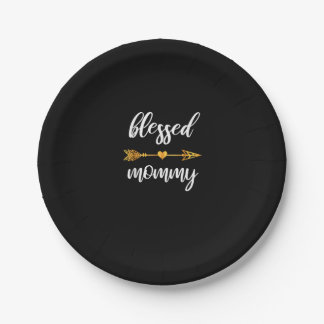 Blessed Mommy Shirt Mom Women Family Matching Than Paper Plates