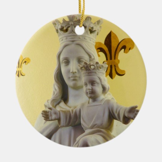Blessed Mother and Child Ceramic Ornament