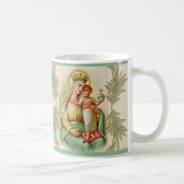 Blessed Mother holding the Child Jesus Globe Coffee Mug (Right)