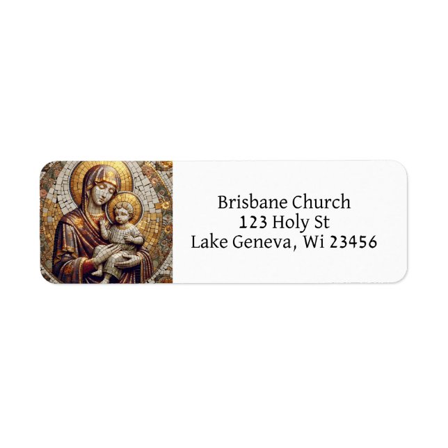 Blessed Mother Mary and Baby Jesus | Christmas Label (Front)