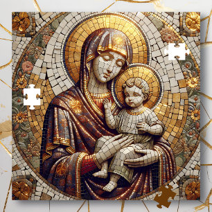 Blessed Mother Mary and Baby Jesus Religoius Jigsaw Puzzle