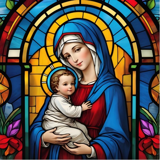 Blessed Mother Mary and Baby Jesus - Virgin Mary Cutout (Front)