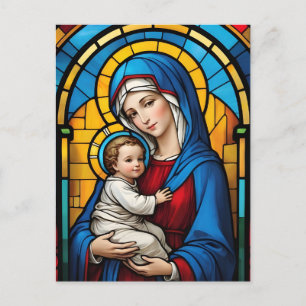 Blessed Mother Mary and Baby Jesus - Virgin Mary Postcard