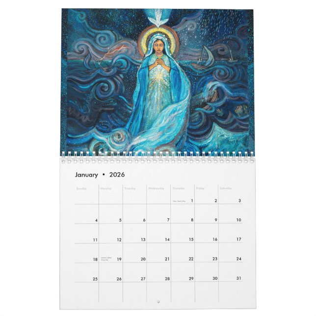 Blessed Mother Mary Calendar of Catholic images (Jan 2026)