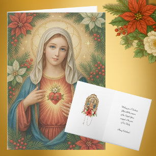 Blessed Mother Mary Catholic Christmas Religious Holiday Card
