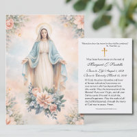 Blessed Mother Mary Catholic Funeral Memorial