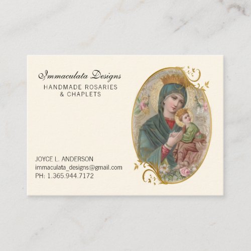 Blessed Mother Mary Jesus Religious  Business Card