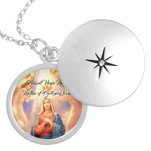 Blessed Mother Mary Silver Plated Necklace