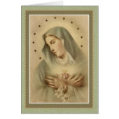 Blessed Mother Mary with lilies in Arms Card (Front)