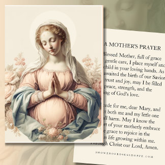 Blessed Mother Prayer Card for Expectant Mothers