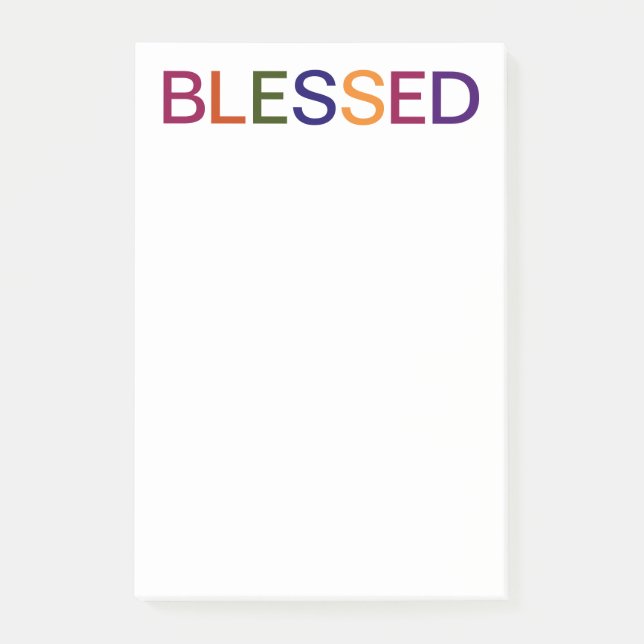 Blessed Multi Colored Post-it Notes (Front)