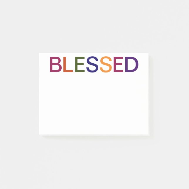 Blessed Multi Colored Post-it Notes (Front)