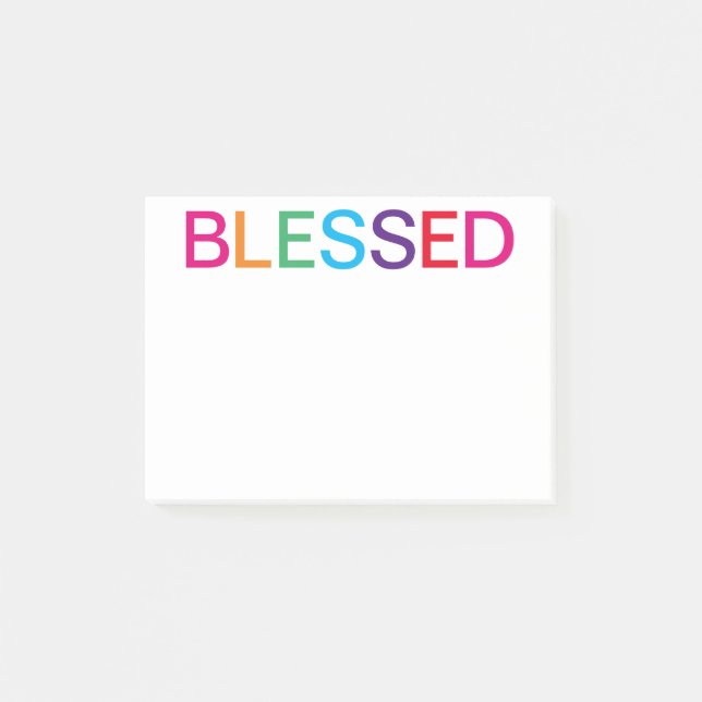 Blessed Multi Colored Post-it Notes (Front)