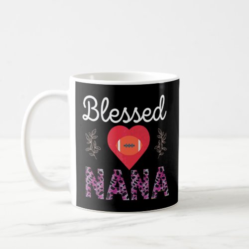 Blessed Nana Football Heart Animal Cheetah Print  Coffee Mug