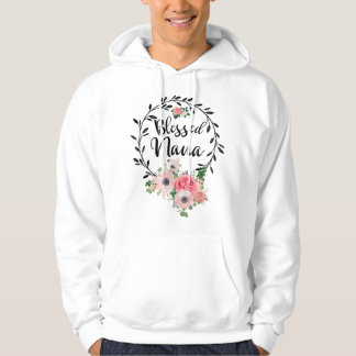 Blessed Nana For Women Flower Decor Grandma Hoodie