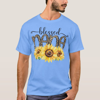 Blessed Nana Leopard Sunflower T-Shirt