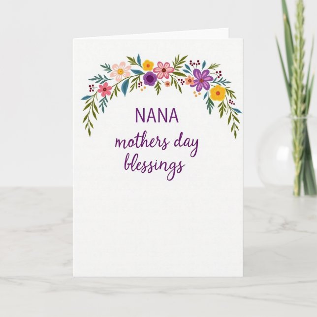 Blessed Nana Mothers Day Card (Front)