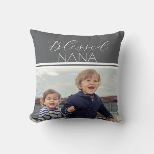 Blessed Nana photo gift Throw Pillow
