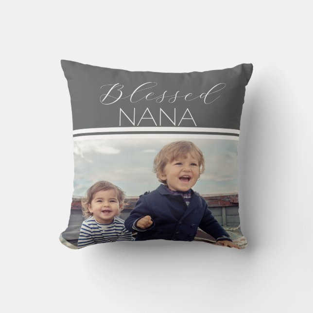 Blessed Nana photo gift  Throw Pillow (Front)