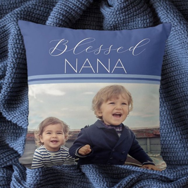 Blessed Nana photo gift  Throw Pillow (Creator Uploaded)