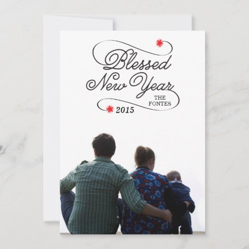 blessed new year holiday card