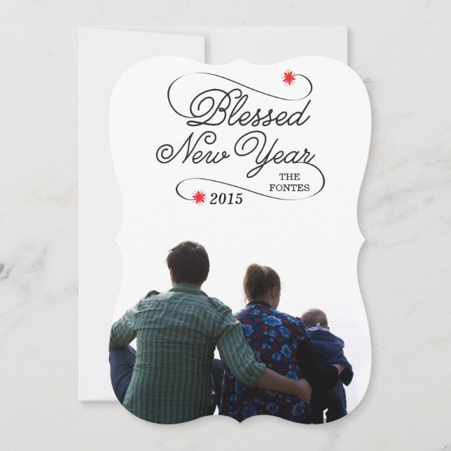 blessed new year holiday card (Front)
