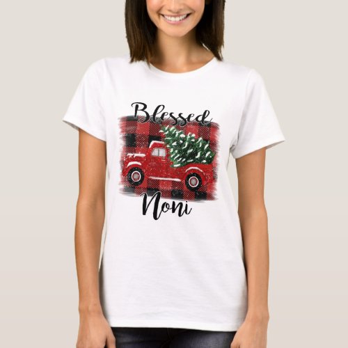 Blessed Noni Red Truck Vintage Christmas Tree T_Shirt