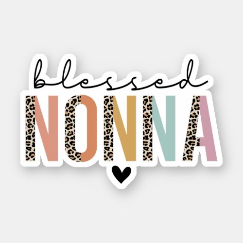 Blessed Nonna Leopard Print Nonna Gift Grandmother Sticker