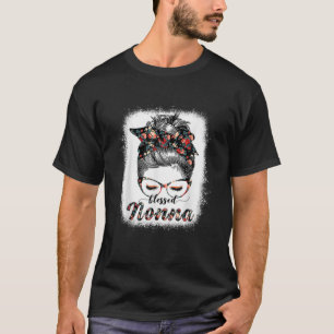 Blessed Nonna Messy Bun Women Happy Easter, Mother T-Shirt